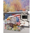 thumbnail image 5 of 4th of July RV Awning Sun Shade Screen 9'X7' 250th Anniversary Mesh Sunscreen Patriotic Bald Eagle American Flag Awning Shade Screen with Zipper UV Blocker Completed Kits for RV Motorhome Camper, 5 of 7