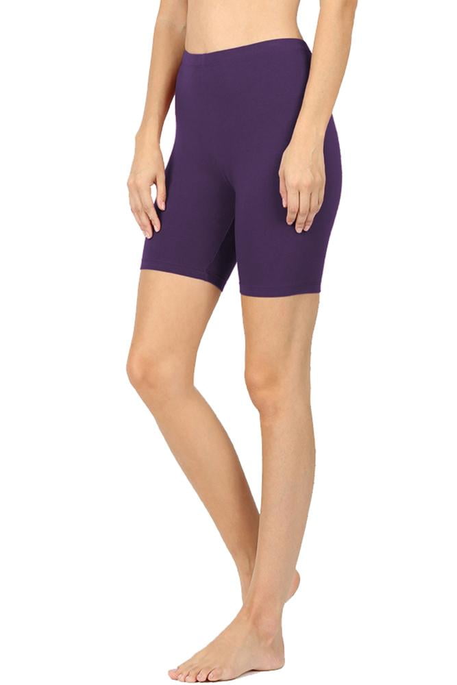 purple biker shorts