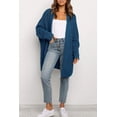 thumbnail image 4 of SURJDE Women's Long Batwing Sleeve Open Front Chunky Knit Cardigan Sweater, 4 of 7