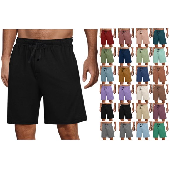Men’s Lounge Shorts with Drawstring Elastic Waist Soft Lightweight Casual Sleep Shorts for Home Gym Travel Summer Daily Wear