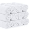 White Classic Luxury Cotton Washcloths Large 13x13 Hotel Style Face