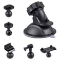 thumbnail image 1 of Car Dash Cam Mount Replacement Kit -Black Plastic Suction Cup&5 Ball Joint Clips, 1 of 8