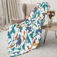 thumbnail image 3 of Sikiie Block Dinosaur Cozy Flannel Fleece Throw Blanket: Lightweight & Thick for All Seasons - Perfect for Women, Men, & Kids"80"x60", 3 of 6