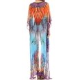 thumbnail image 2 of Sakkas Zeke Hi Low V-Neck Caftan Dress Printed Top Cover / Up - Turq Purple / Multi - One Size Regular, 2 of 5