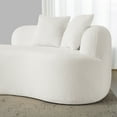 thumbnail image 6 of Curved Four Seater Sofa 106.7 Inch, Teddy Velvet Fabric Compression Sponge Couch, No-Assembly Compact Sofa for Apartments, Cloud-Like Comfort, White, 6 of 12