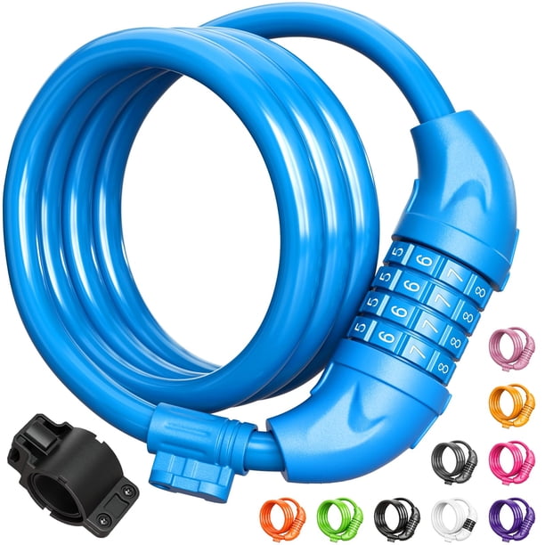 Candado para bicicleta Titanker, cable de 1/2 pulgada y 1,2 m, con combinación reajustable