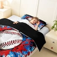 thumbnail image 3 of Erosebridal Baseball Sport Games Twin Comforter Sets,Watercolor Splatter Ink Bedding Set For Boys Teens, Reversible 2 Pieces, 3 of 7