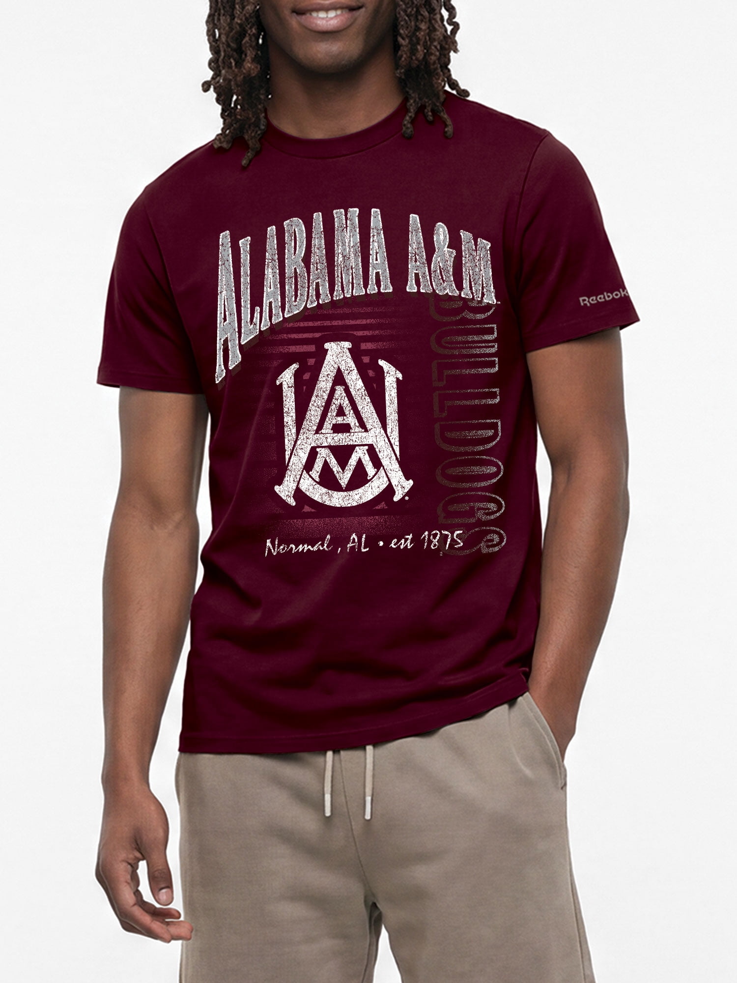 Alabama A&M Bulldogs Reebok Mens Crew Neck Short Sleeve T-Shirt