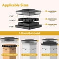thumbnail image 5 of 8 Pack Solar Post Cap Lights, 3.5x3.5 4x4 5x5 Upgraded Outdoor LED Fence Post Cap Lights, Warm/Cool White Solar Deck Post Lights for Garden Patio Porch, 5 of 6