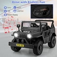 thumbnail image 4 of Gymax 12V Kids Ride on Truck Car w/Remote Control Threaded Wheels 3 Speeds LED Lights Black, 4 of 10