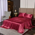 thumbnail image 7 of NTBED Satin Sheets Queen Burgundy Luxury Silky Bed Sheets 1800 Microfiber Sheet Set 4 Pcs, 7 of 7
