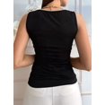 thumbnail image 5 of Womens Sleeveless V Neck Tank Tops Basic Tops Cap Sleeve T Shirt Tee Spring Summer Tops Casual Slim Fit Ribbed Top Black L, 5 of 9