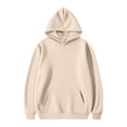thumbnail image 5 of Women’s Oversized Hoodie – Long Sleeve Pullover Sweatshirt with Front Pockets, Casual Loose Fit Fleece Top for Fall and Winter Outfits Beige, 5 of 5