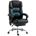 thumbnail image 3 of Vinsetto Massage Office Chair with 6 Vibration Points, Lumbar Heated PU Leather Reclining Computer Chair with Adjustable Height, Footrest, Black, 3 of 10