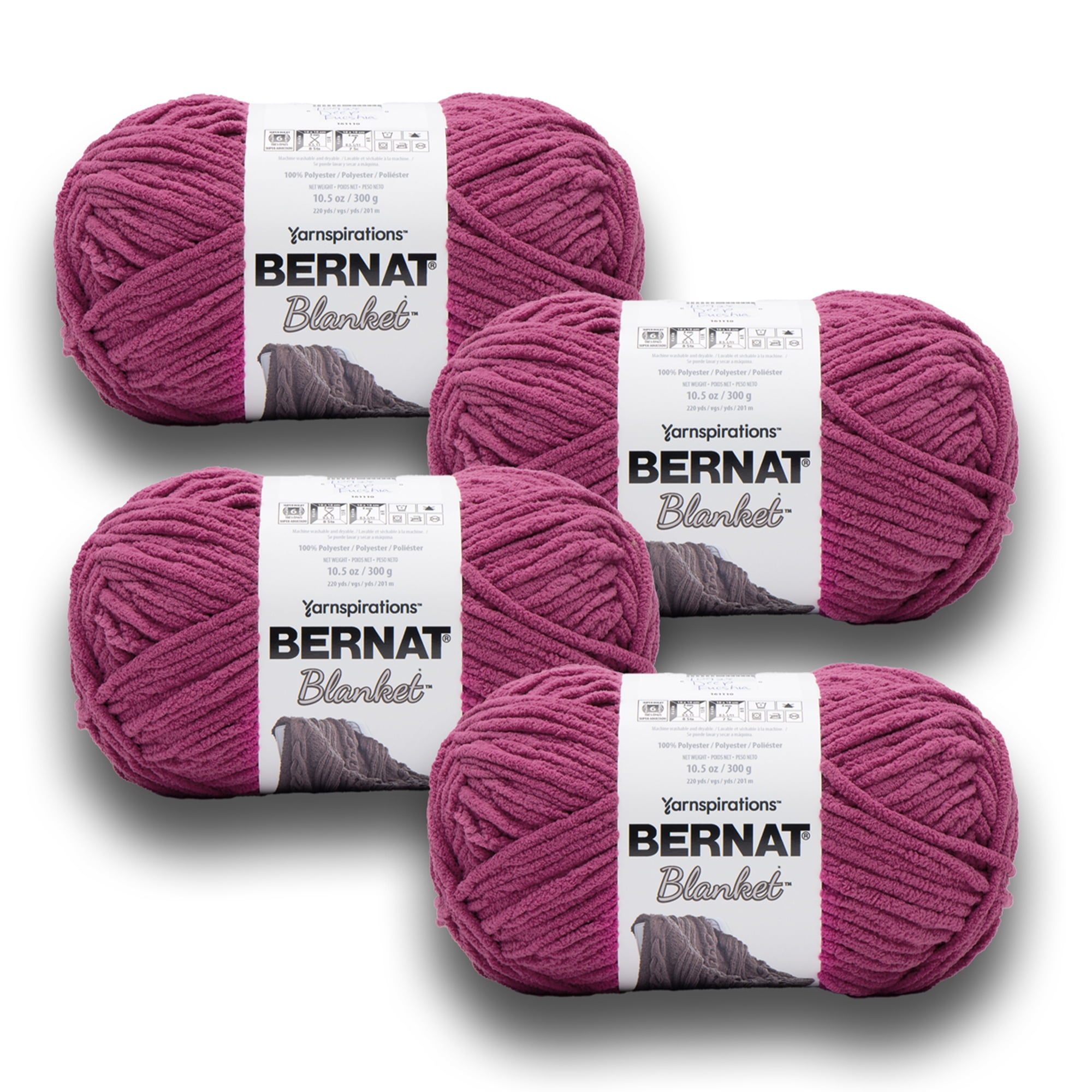 Bernat® Blanket™ 6 Super Bulky Polyester Yarn, Deep Fucshia 10.5oz