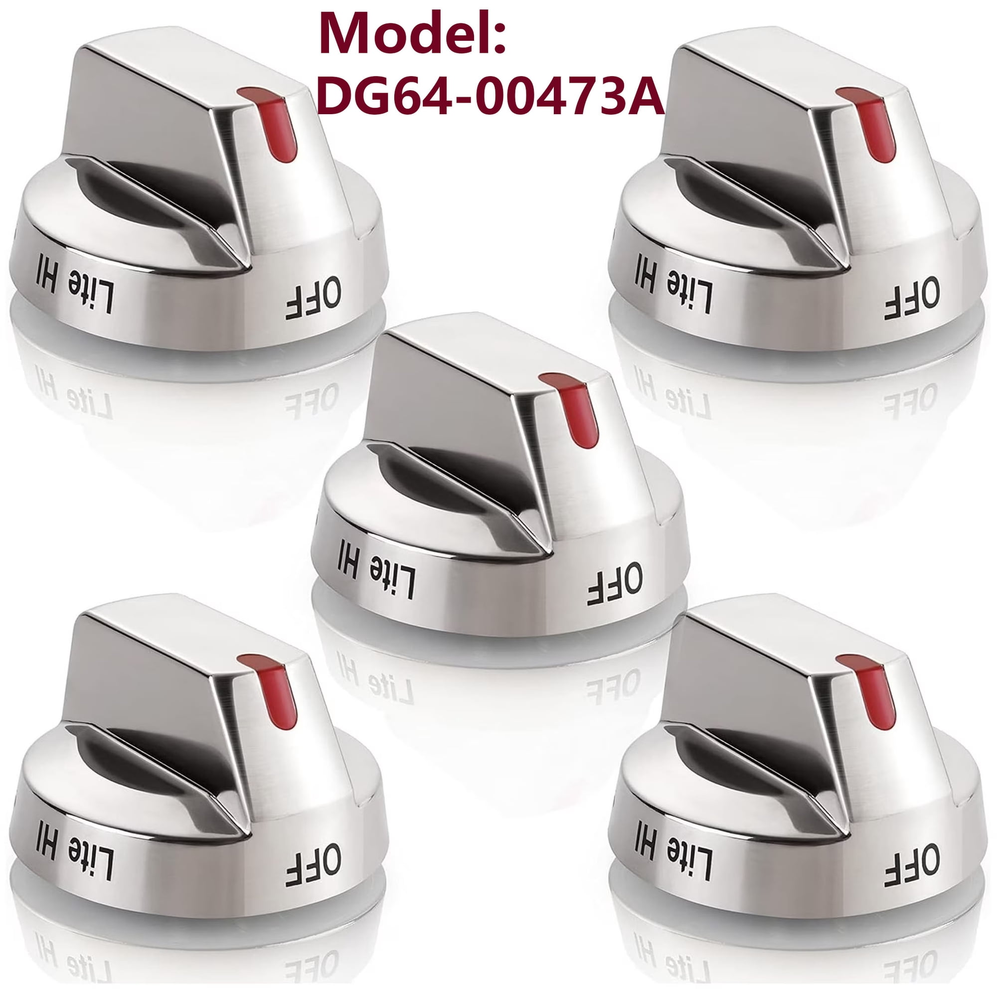 5 Pcs Gas Stove Burner Control Knob DG64-00473A Compatible with Samsung Range Oven
