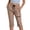 Khaki, variant on cocolona Womens Summer Casual Drying Cargo Capri Pants Elastic Waist Drawstring Straight Outdoor Hiking Cropped Pants with Pockets