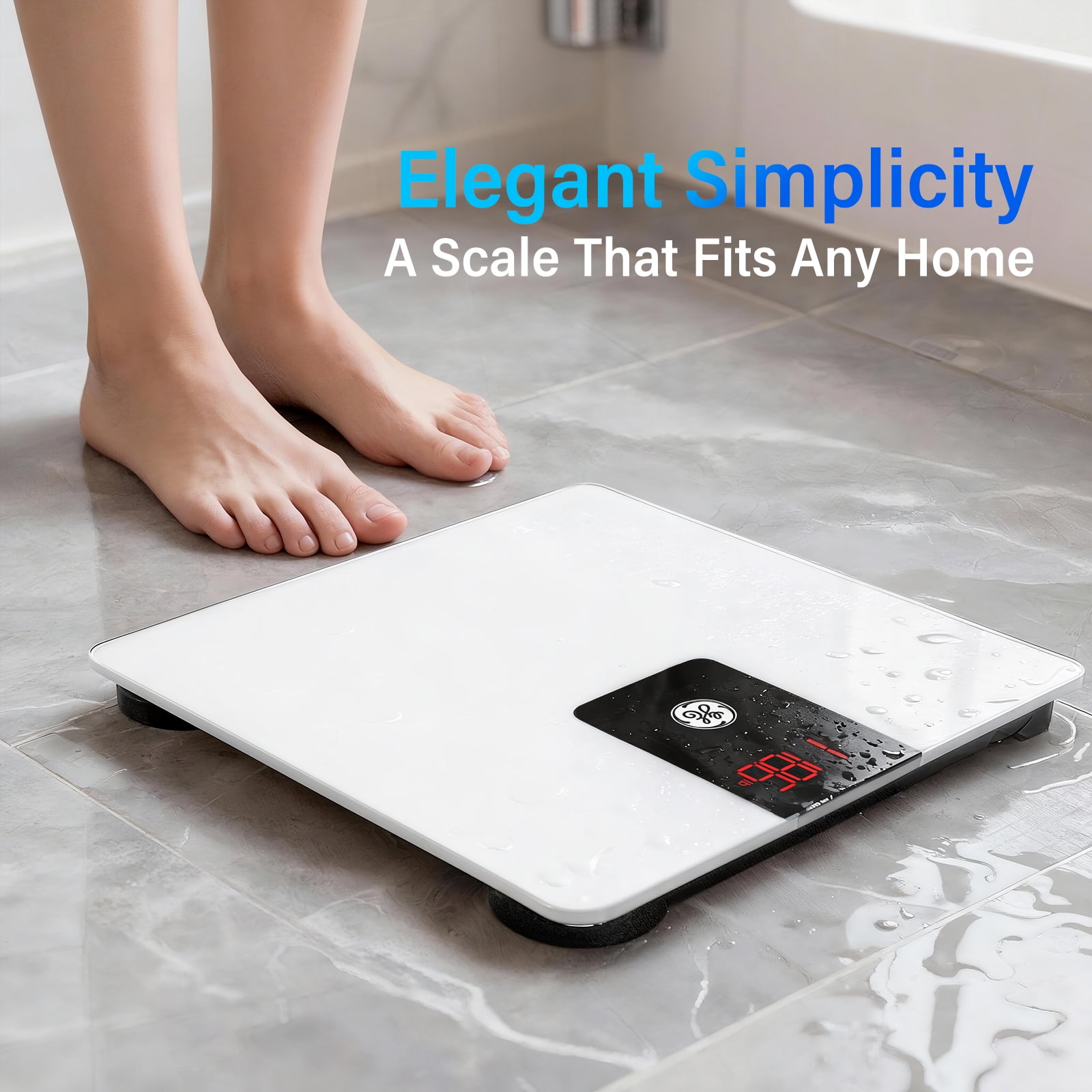 GE Body Weight Scale Smart Bluetooth Bathroom Scale - Digital BMI Accurate - White