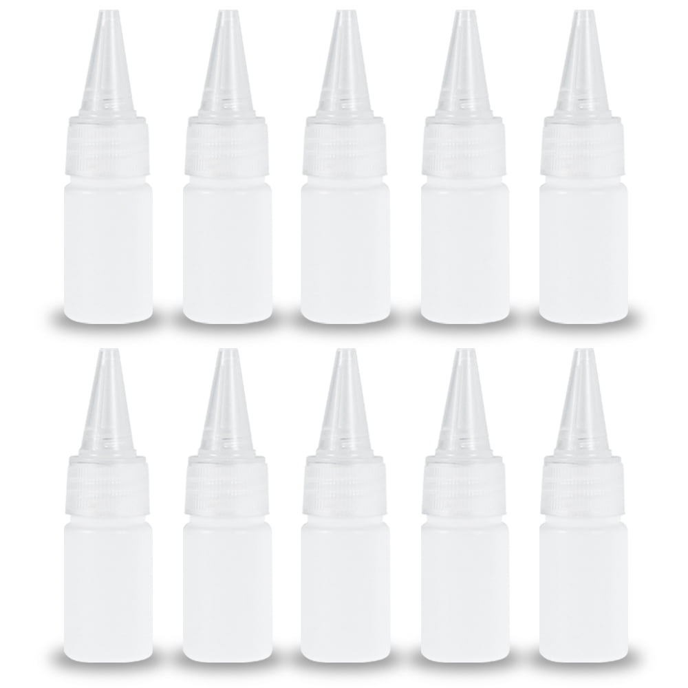 Fyeme 10Pcs Plastic Glue Bottles Empty With Caps ScrewOn Lids, Squeeze