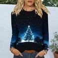 thumbnail image 4 of SELONE Christmas Shirts for Women Holiday Long Sleeve Xmas Pullover Tops Snowflake Tees Blouses Christmas Themed Clothing Christmas Outfits Ideas Holiday Attire Party Collection Green M, 4 of 6