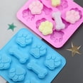 thumbnail image 5 of Paquete de 3 moldes de silicona para cachorro, pata de perro y hueso de perro, moldes de silicona para hornear chocolate, dulces, gelatina, cubitos de hielo y golosinas para perros, 5 of 5