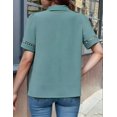 thumbnail image 3 of Women'S Summer Tops Dressy Casual Short Sleeve Blouses Elegant Shirts Green XL, 3 of 5