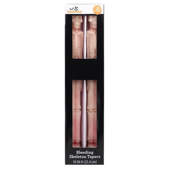 Bleeding Skeleton Taper Candles, 10", 2 Pieces, Halloween by Way To Celebrate