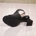 thumbnail image 5 of Modisza Women's High Chunky Heels Open Toes Platform Block Slingback Dress Pumps Shoes Ladies Fashion Party Wedding Sandals size 6 Black, 5 of 7