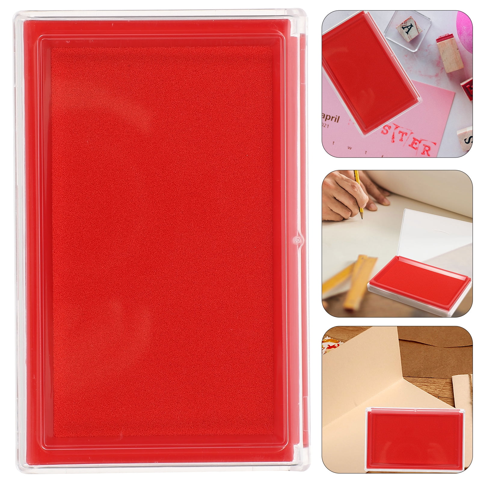 Set of 3 Stamp Pad Ink Exquisite Teacher Student Delicate Red Abs