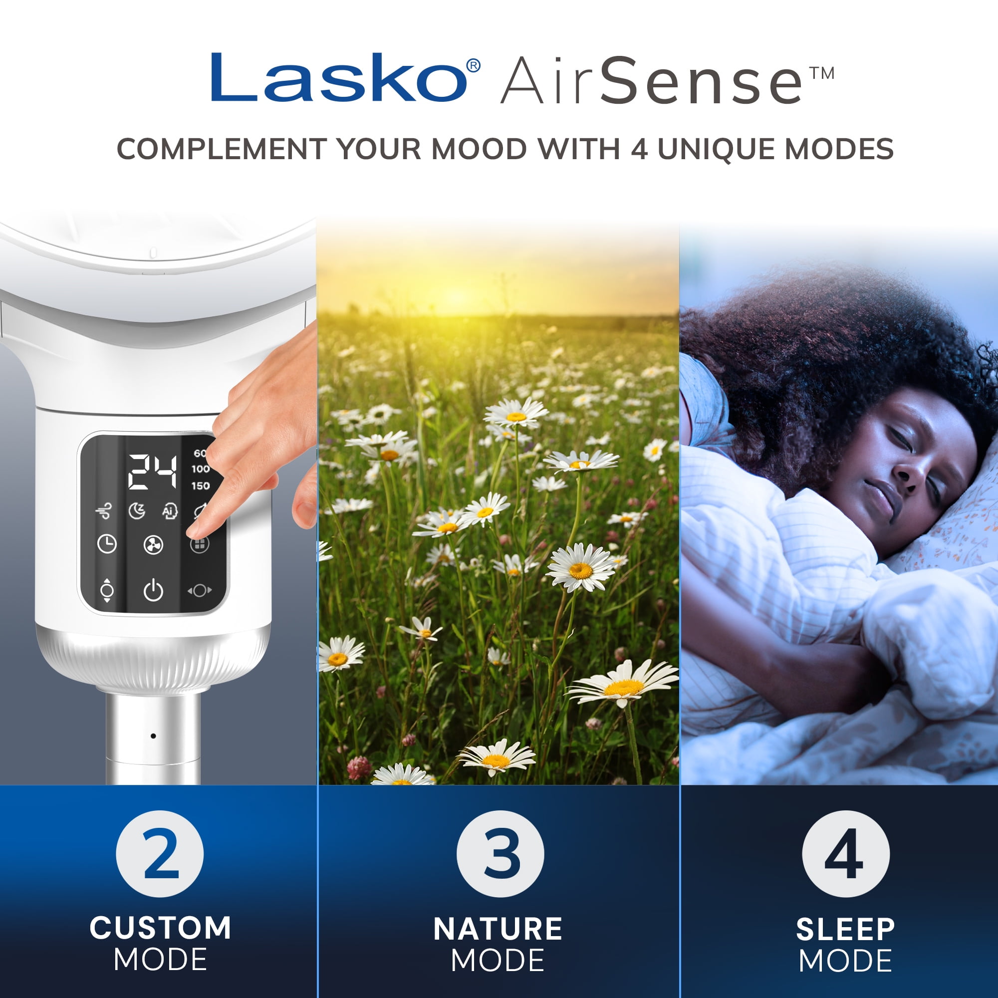 Lasko Whirlwind 7” 24-Speed Orbital Motion 25ft/s Airflow Remote Control Pedestal Fan, APDC301