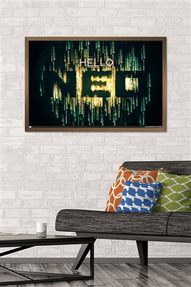 The Matrix: Resurrections - Hello Neo Wall Poster, 22.375" x 34", Framed