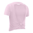 thumbnail image 6 of TEAJOPSUU Womens Summer Tops Backless Short Sleeve Twist Back Athletic Shirts Casual Outdoor Solid Blouses Purple, 6 of 8