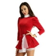 thumbnail image 2 of MSemis Women's Christmas Figure ice Skate Dance Dress Santa Xmas Holiday Costume, 2 of 7