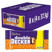 Cadbury Double Decker Chocolate Bar 4 Pack Multipack 149.2g (pack of 8)