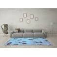 thumbnail image 3 of Ahgly Company Indoor Rectangle Abstract Light Blue Modern Area Rugs, 7' x 9', 3 of 4
