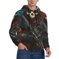 thumbnail image 2 of Honeii Vibrant Skull Soldier Pattern Mens Hoodies Men's Loose Sleeve Sweatshirt,Pullover Hooded Sweatshirt for Men,Essentials Hoodie-Large, 2 of 7