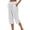 Gray, variant on Aboser Plaid Capri Pants for Women Cute Casual Elastic Waisted Capris Summer Cotton Linen Vacation Pants Breathable Soft Cropped Trousers