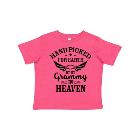 

Inktastic Handpicked for Earth by My Grammy in Heaven with Angel Wings Gift Toddler Boy or Toddler Girl T-Shirt
