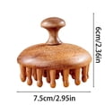 thumbnail image 3 of Wooden Scalp Massager, Head Acupoint Massage Anti-Static Round Wide Tooth Brush Guasha Tool Shampoo Scrubber Brush For Dandruff Removal, 3 of 9