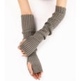 thumbnail image 3 of Kukuzhu Vintage Arm Sleeves for Women Rib Knit Arm Warmers Y2K Accessories Emo Warm Goth Fingerless Gloves, 3 of 6