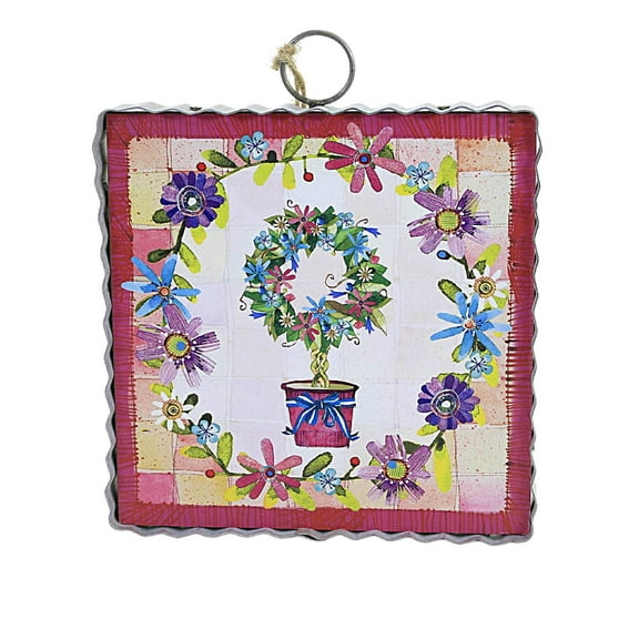 Round Top Collection Wreathtopia Mini Print Wood Flowers Spring Easter S22104