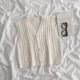 thumbnail image 4 of Chaleco de mujer Chaleco sin mangas con botones Top de punto con cuello en V informal, Blanco Methold AP001560-01B, 4 of 7