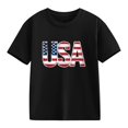 thumbnail image 4 of FamilyThread Kids American USA Flag Patriotic T Shirts 4th of July Summer T-Shirt for Boys Girls Short Sleeve American Flag Holiday Patriotic Tops, 4 of 7