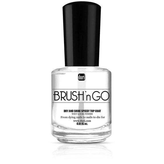 duri Brush'n Go Dry and Shine Speedy Top Coat, Fast Dry Top Coat Nail Polish - 0.45 fl.oz.