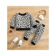 thumbnail image 2 of Bagilaanoe 2pcs Toddler Baby Girl Boy Long Pants Set Long Sleeve Pullover Tops+ Trousers 6M 12M 18M 24M 3T Leopard Print Casual  Outfits, 2 of 9