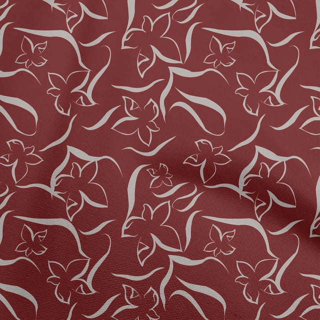 oneOone Rayon Maroon Fabric Floral & Craft Projects Decor Fabric Printed By The Yard 56 Inch Wide