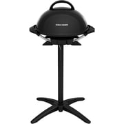 George Foreman Indoor/Outdoor Electric Patio Grill, Apartment Approved, 15-Serving, Removable Stand, Black