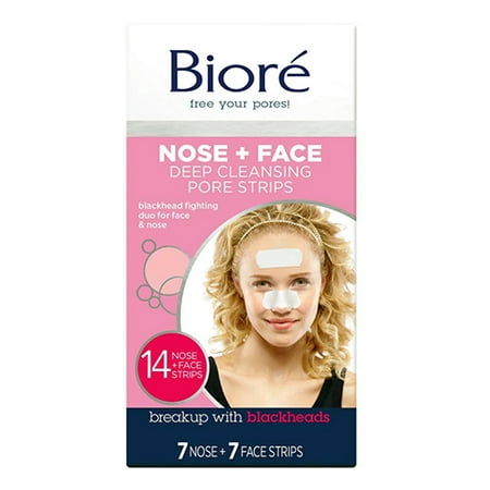 Biore Deep Cleansing Pore Strips For Face And Nose, Combo Pack, 14 Ea, 6 Pack