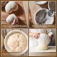 thumbnail image 2 of 6 Packs Oval Banneton Cloth Liner for Bread Sourdough Proofing，10 inches，Natural Rattan Bread Proofing Cover for Banneton Basket Homemade Baking Dough, 2 of 5