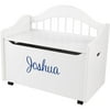 KidKraft - Personalized Limited Edition White Toy Box, Blue Script Boy's Name